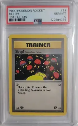 PSA 10 Sleep! (Rocket's Secret Machine) 2000 Pokemon Rocket Gem Mint 1st Edition - Image 1