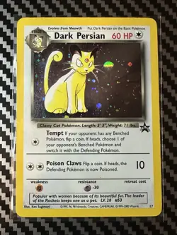 Pokemon TCG Dark Persian Holo WOTC Black Star Promo #17 Nintendo Power Magazine - Image 1