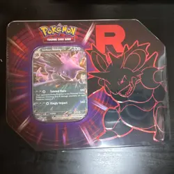 POKEMON TCG TEAM ROCKET BOOSTER TIN BOX SEALED - Image 1
