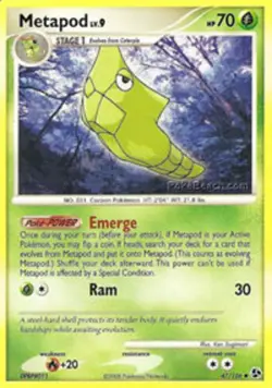 Pokemon - Metapod - 47/106 - Uncommon - Reverse Holo - Great Encounters - NM - Image 1