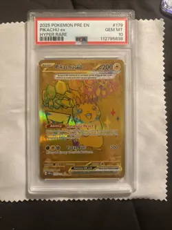 2025 POKEMON PRE EN-PRISMATIC EVOLUTIONS HYPER RARE #179 PIKACHU EX PSA 10 - Image 1