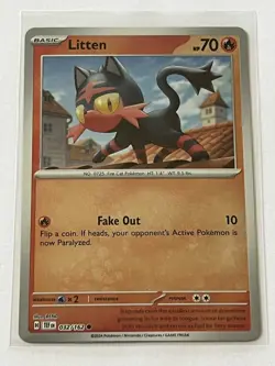 Litten 32 / 162 Pokemon S&V Temporal Forces 2024 Near Mint Reverse Holo - Image 2
