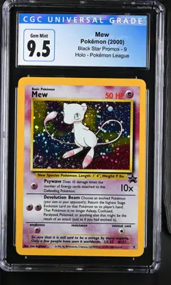 CGC Gem Mint 9.5 Mew Holo Black Star Promo 9 Pokemon League P - Image 1