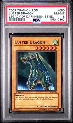 2002 Yu-Gi-Oh! Luster Dragon Legacy of Darkness LOD 1st Edition Super Rare PSA 8 - Image 1