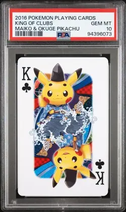 POKEMON PLAYING CARDS MAIKO OKUGE PIKACHU KING OF CLUBS PSA 10 - Image 1