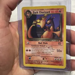 Pokemon TCG Dark Charizard Non-Holo Card 21/82 Team Rocket 2000 Vintage Vtg MP+ - Image 2