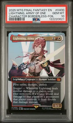 MTG Final Fantasy - Lightning, Army of one Borderless Foil - PSA 10 - Image 1