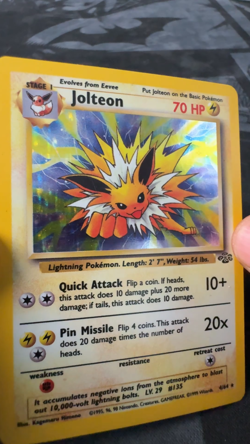 Pokemon Jolteon 4/64 Jungle Unlimited Holo Rare Vintage WOTC 1999 MP - Image 2