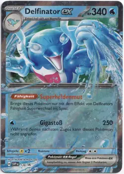 Pokemon Delfinator ex Double Rare Black Star Promo SVP 126 NM Deutsch - Image 1