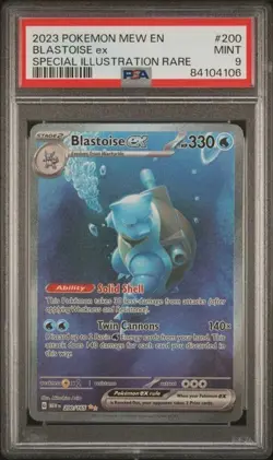 2023 POKEMON MEW EN-151 #200 BLASTOISE ex SPECIAL ILLUSTRATION RARE PSA 9 MINT - Image 1