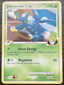 Heracross 24/111 Pokemon TCG Platinum Rising Rivals Rare Lightly Played LP - Image 1