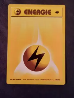 Pokemon Card GERMAN BASE 1st Edition LIGHTNING ENERGIE Energy 100/102 Common - Image 1