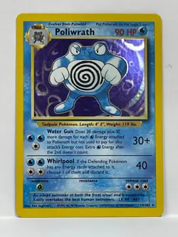 Poliwrath - 13/102 - Pokemon Base Set Unlimited Holo Rare Card WOTC NM - Image 1