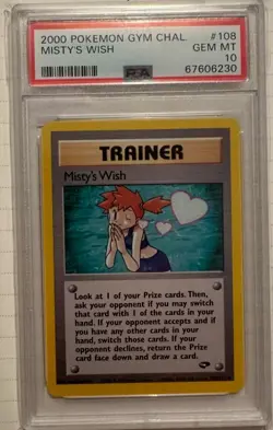 Pokemon - Misty's Wish 108/132 PSA 10 - 2000 Pokemon Gym Challenge - Image 1