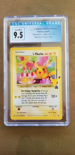 2021 Birthday Pikachu 24 Celebrations Classic Collection Pokemon 25th Cgc 9.5 - Image 1