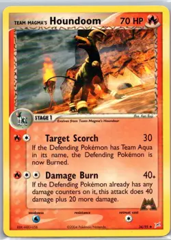 Pokemon TCG Team Magmas Houndoom 34/95 Team Magma vs Team Aqua MP - Image 1