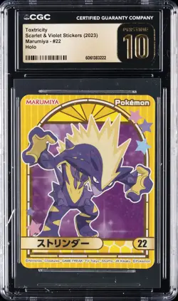 2023 POKEMON SCARLET & VIOLET STICKERS #22 TOXTRICITY HOLO CGC 10 PRISTINE - Image 1