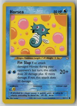 Horsea 62/111 Pokemon Neo Genesis Common Heavily Played WOTC Card (HP) - Image 1