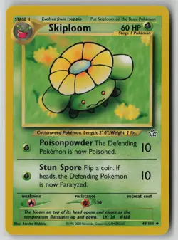 Skiploom 49/111 Pokemon Neo Genesis Uncommon Heavily Played WOTC Card (HP) - Image 1
