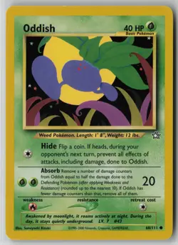 Oddish 68/111 Pokemon Neo Genesis Common Heavily Played WOTC Card (HP) - Image 1