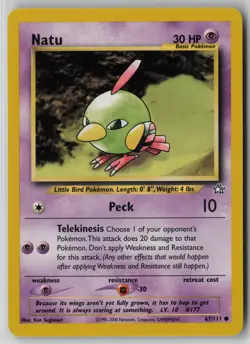 Natu 67/111 Pokemon Neo Genesis Common Heavily Played WOTC Card (HP) - Image 1