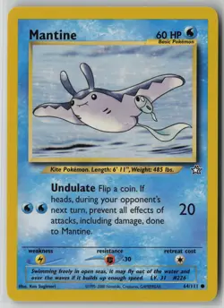 Mantine 64/111 Pokemon Neo Genesis Common Heavily Played WOTC Card (HP) - Image 1