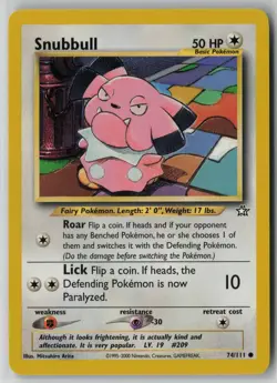 Snubbull 74/111 Pokemon Neo Genesis Common Heavily Played WOTC Card (HP) - Image 1