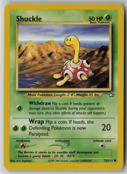 Shuckle 72/111 Pokemon Neo Genesis Common Heavily Played WOTC Card (HP) - Image 1