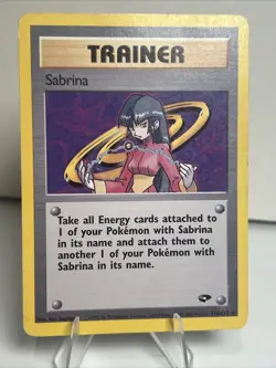 DAMAGED Sabrina 110/132 Regular/Non-Holo Gym Challenge AUTHENTIC Pokemon Card - Image 1