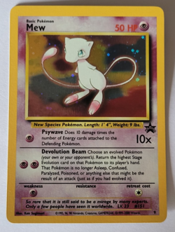 Pokemon Card Mew Holographic Black Star Promo #9 Card WOTC 1999-2000 NM - Image 1