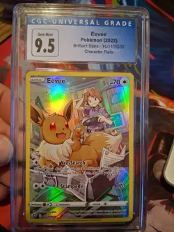 Eevee Brilliant Stars TG11/TG30 CGC 9.5 Pokemon Card GEM Mint - Image 1