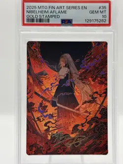 2025 MTG FINAL FANTASY ART SERIES GOLD STAMPED #35 NIBELHEIM AFLAME PSA 10 - Image 1