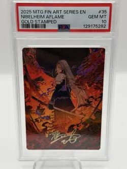 2025 MTG FINAL FANTASY ART SERIES GOLD STAMPED #35 NIBELHEIM AFLAME PSA 10 - Image 2