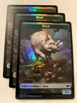 3x MTG Innistrad Crimson Vow Boar 012 / Zombie 008 Wolf 011 Token Foil NM/M - Image 1