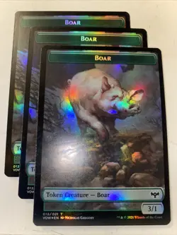 3x MTG Innistrad Crimson Vow Boar 012 / Zombie 008 Wolf 011 Token Foil NM/M - Image 2