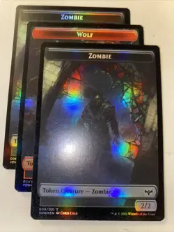 3x MTG Innistrad Crimson Vow Boar 012 / Zombie 008 Wolf 011 Token Foil NM/M - Image 4