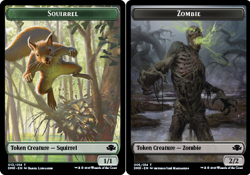 NM Foil Zombie/Squirrel Token, Dominaria Remastered Token, Magic the Gathering - Image 1