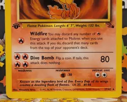 Vintage Pokemon WoTC Fossil Moltres 27/62 1st Edition Non-Holo Rare VLP-NM - Image 2