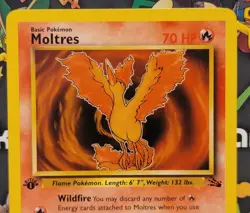 Vintage Pokemon WoTC Fossil Moltres 27/62 1st Edition Non-Holo Rare VLP-NM - Image 3
