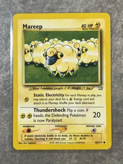 Mareep 65/111 Pokemon TCG Neo Genesis Vintage WOTC Card Regular (Light Play) 3 - Image 1