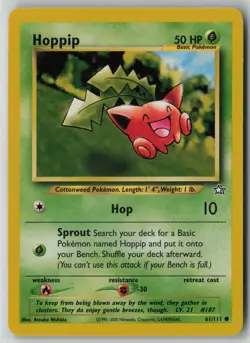 Hoppip 61/111 Pokemon Neo Genesis Common Heavily Played WOTC Card (HP) - Image 1