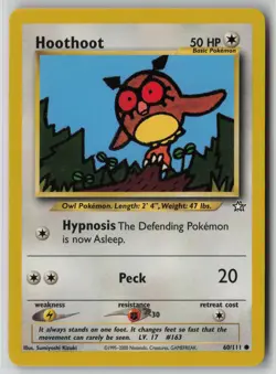 Hoothoot 60/111 Pokemon Neo Genesis Common Heavily Played WOTC Card (HP) - Image 1