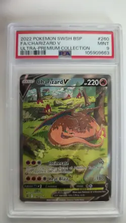 Pokemon 2022 BSP FA Charizard v Ultra-Premium Collection SWSH260 PSA Mint 9 - Image 1