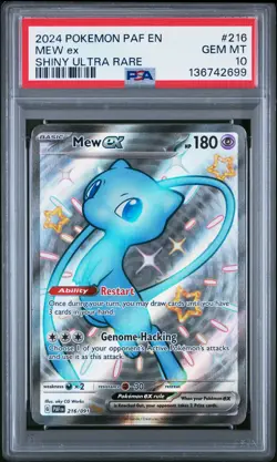 2024 POKEMON PAF EN-PALDEAN FATES SHINY ULTRA RARE #216 MEW EX PSA 10 - Image 1