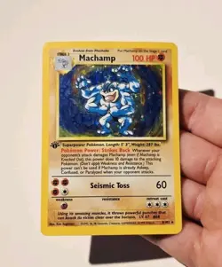 Pokemon Machamp 1st Edition 8/102 Base Set Holo Rare MP - Image 3
