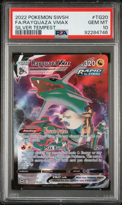 2022 POKEMON SWORD & SHIELD SILVER TEMPEST #TG20 FULL ART/RAYQUAZA VMAX PSA 10 - Image 1