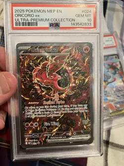 2025 POKEMON MEP EN-ME BLACK STAR PROMO #024 ORICORIO EX PSA 10 - Image 1