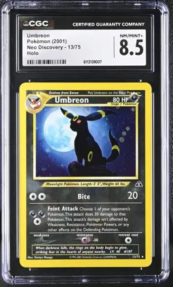 Umbreon Neo Discovery 13/75 Holo Rare Unlimited Pokemon 2001 CGC 8.5 NM/Mint+ - Image 3