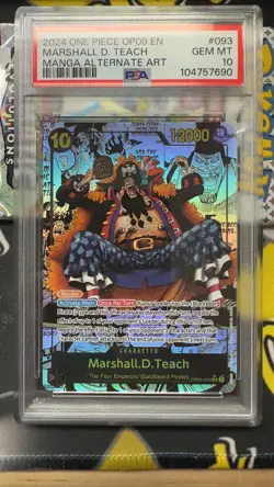 2024 One Piece OP09 Marshall D. Teach Manga Alt Art #093 PSA 10 - Image 1