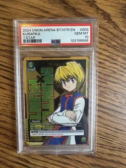 Kurapika Alt Art Rare 1 Star Hunter X Vol. 1 HTR-P-003 Union Arena PSA 10 - Image 1